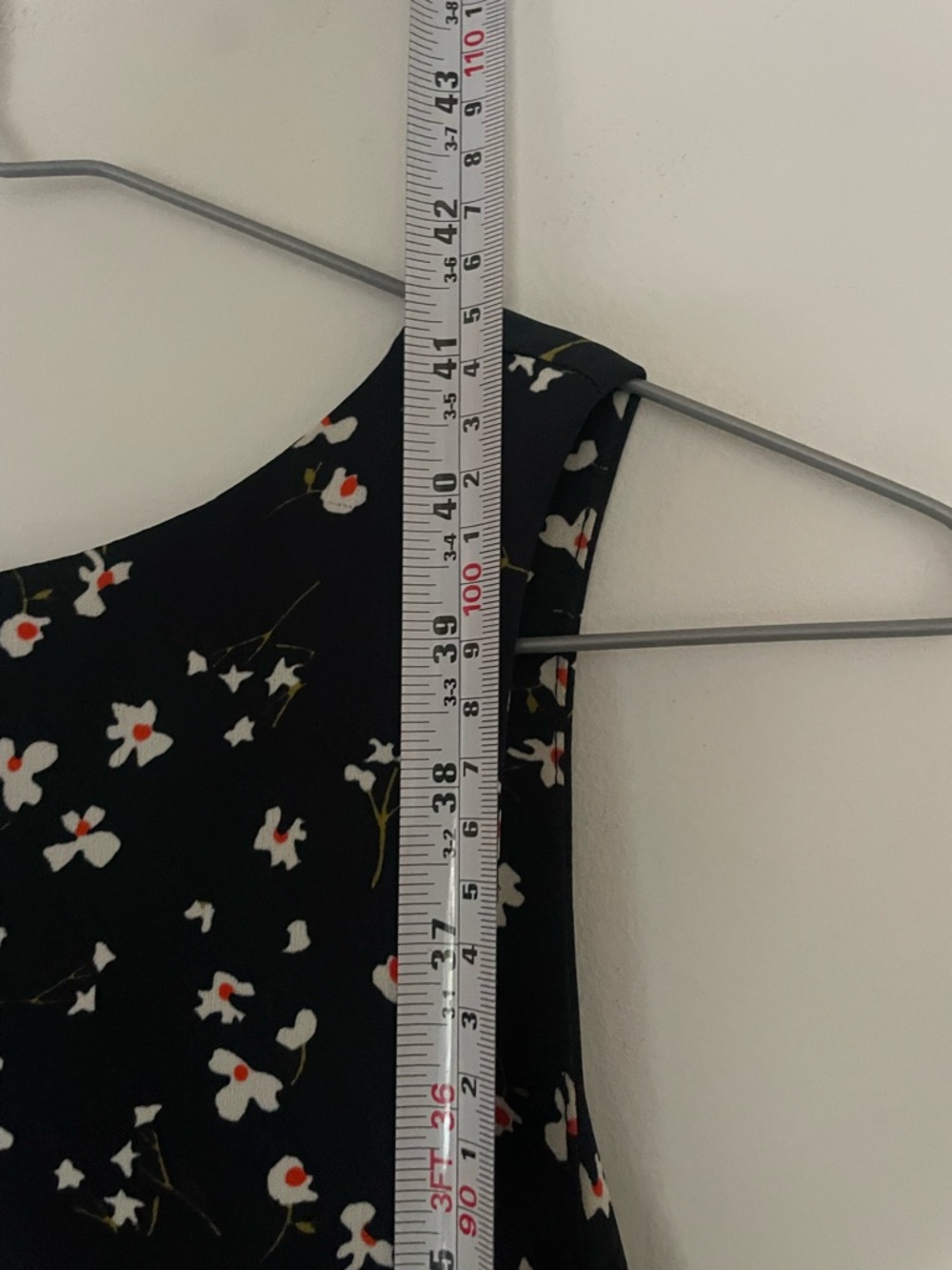 Banana Republic Floral Midi Dress Navy White Fit and Flare Size 4 - Picture 7 of 9